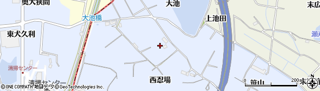 愛知県大府市長草町西忍場8周辺の地図