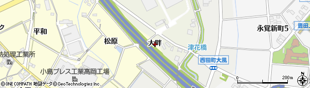 愛知県豊田市住吉町大畔周辺の地図