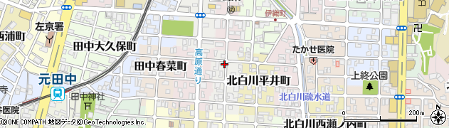 京都府京都市左京区北白川西平井町周辺の地図