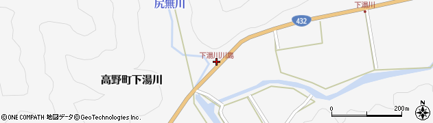 下湯川川島周辺の地図