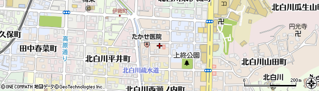 京都府京都市左京区北白川伊織町38周辺の地図