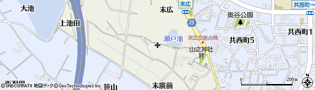 愛知県大府市共和町末広20周辺の地図