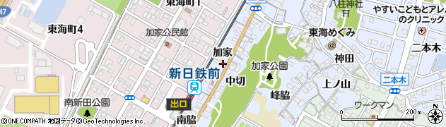 愛知県東海市荒尾町加家1周辺の地図