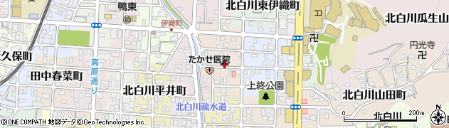 京都府京都市左京区北白川伊織町32周辺の地図