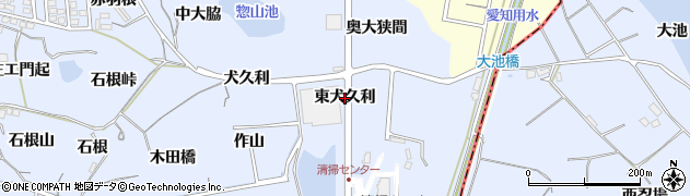 愛知県東海市荒尾町（東犬久利）周辺の地図