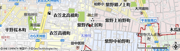京都府京都市北区紫野西土居町周辺の地図