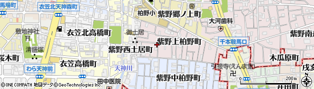 京都府京都市北区紫野上柏野町周辺の地図