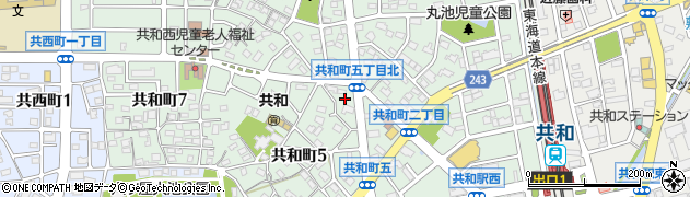 愛知県大府市共和町周辺の地図