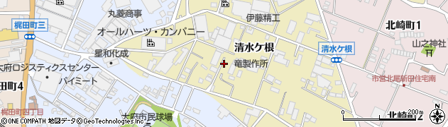 愛知県大府市北崎町（清水ケ根）周辺の地図