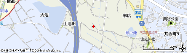 愛知県大府市共和町（木根）周辺の地図