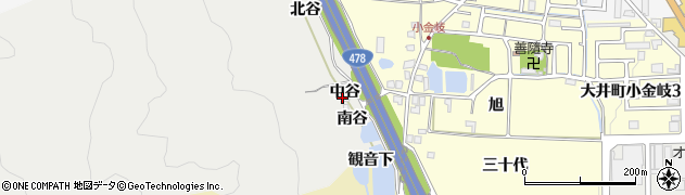 京都府亀岡市大井町土田（中谷）周辺の地図