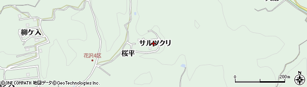 愛知県豊田市花沢町サルツクリ周辺の地図