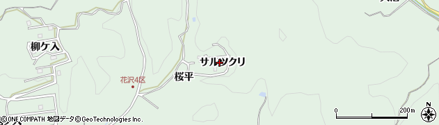 愛知県豊田市花沢町（サルツクリ）周辺の地図