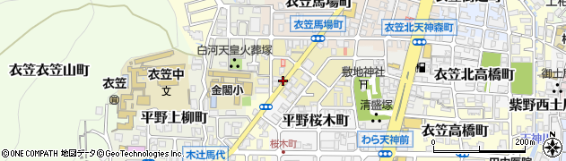 京都府京都市北区衣笠総門町周辺の地図