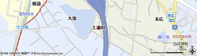 愛知県大府市共和町（上池田）周辺の地図