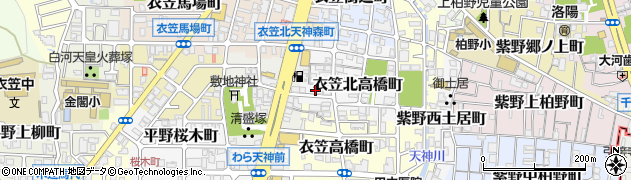 京都府京都市北区衣笠北高橋町周辺の地図