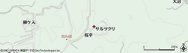 愛知県豊田市花沢町桜平周辺の地図