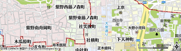 京都府京都市上京区社突抜町周辺の地図
