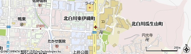 京都府京都市左京区北白川上終町周辺の地図
