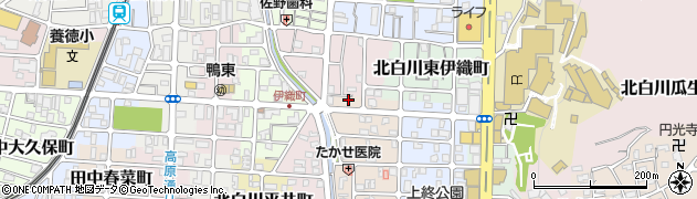 京都府京都市左京区北白川伊織町3-2周辺の地図
