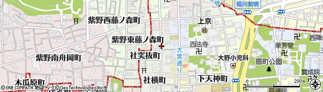 京都府京都市上京区竪社北半町周辺の地図