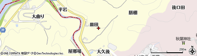 愛知県豊田市中垣内町皿田周辺の地図