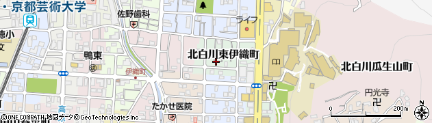 京都府京都市左京区北白川東伊織町周辺の地図