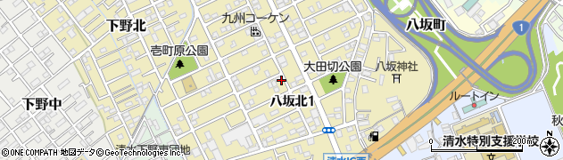静岡県静岡市清水区八坂北周辺の地図