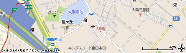 愛知県豊田市中田町泉周辺の地図