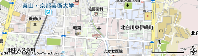 京都府京都市左京区北白川西伊織町周辺の地図