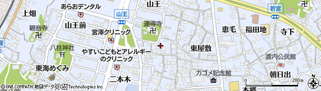 愛知県東海市荒尾町（西屋敷）周辺の地図