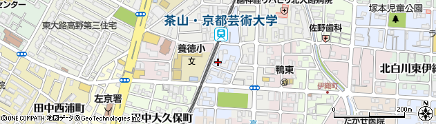 京都府京都市左京区田中北春菜町周辺の地図