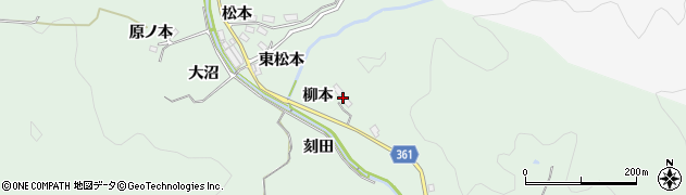 愛知県豊田市花沢町柳本周辺の地図