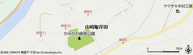 兵庫県宍粟市山崎町岸田周辺の地図