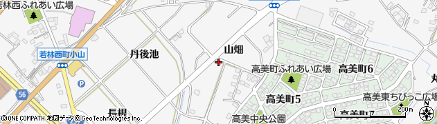 愛知県豊田市若林西町（山畑）周辺の地図