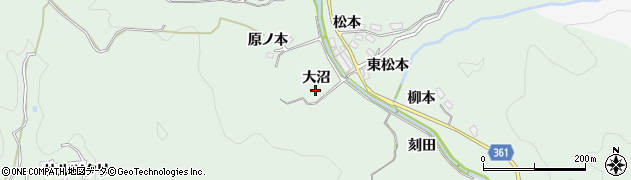 愛知県豊田市花沢町（大沼）周辺の地図