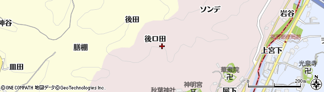 愛知県豊田市桂野町後ロ田周辺の地図