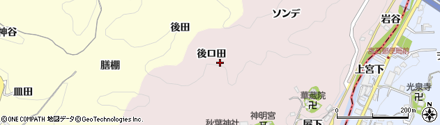 愛知県豊田市桂野町（後ロ田）周辺の地図