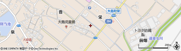愛知県豊田市大島町栄周辺の地図