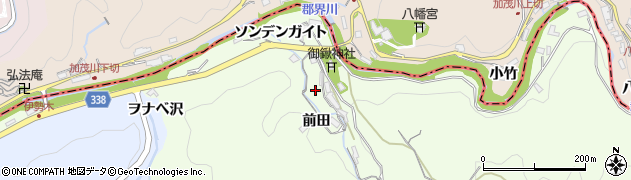 愛知県岡崎市川向町（前田）周辺の地図