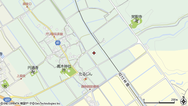 〒529-1521 滋賀県東近江市蒲生岡本町の地図