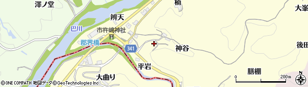 愛知県豊田市中垣内町（神谷）周辺の地図