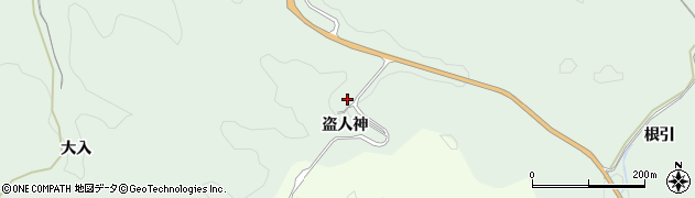 愛知県豊田市松平町（盗人神）周辺の地図