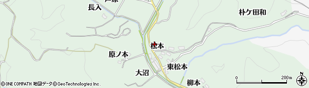 愛知県豊田市花沢町（松本）周辺の地図