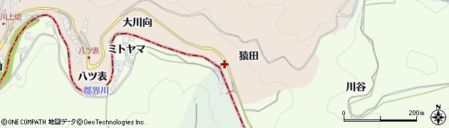 愛知県豊田市加茂川町猿田周辺の地図
