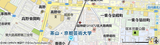京都府京都市左京区一乗寺河原田町周辺の地図