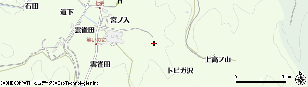 愛知県豊田市滝脇町（トビガ沢）周辺の地図
