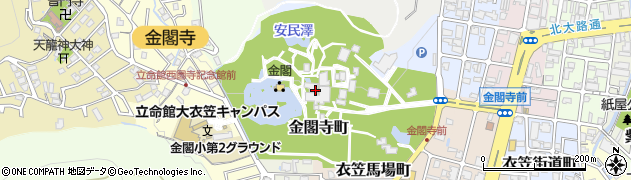 鹿苑寺周辺の地図