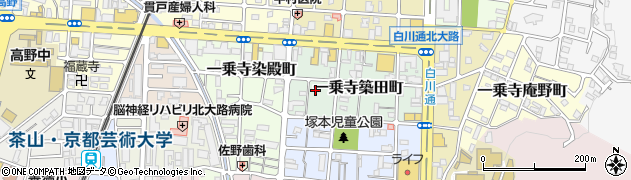 京都府京都市左京区一乗寺築田町周辺の地図