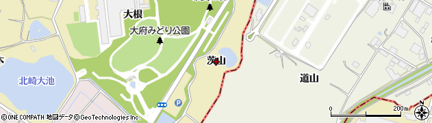 愛知県大府市北崎町（茨山）周辺の地図